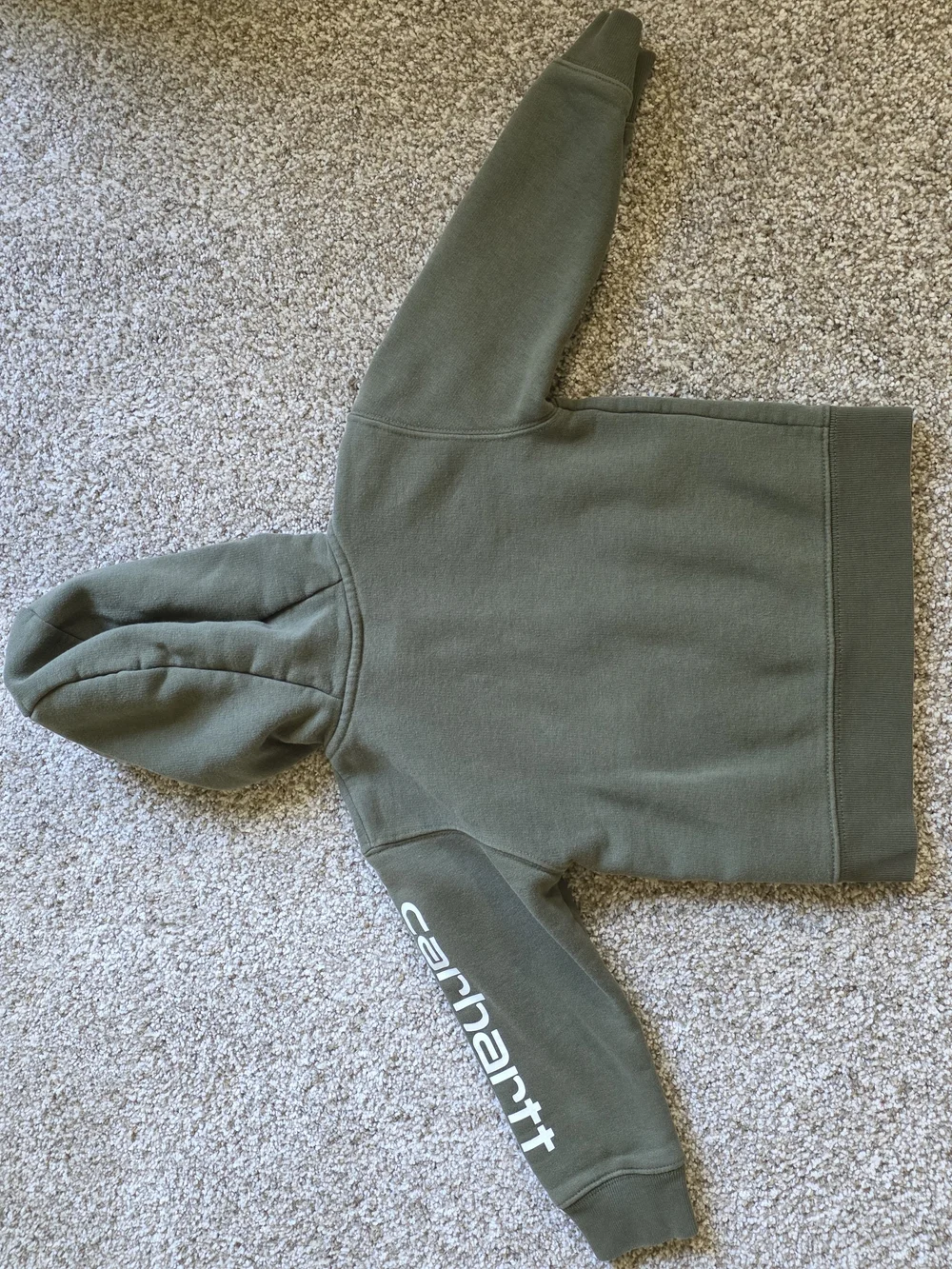 Carhartt Kids Olive Green Zip Front Hooded Sweatshirt